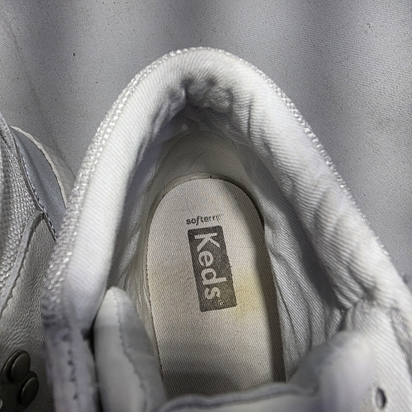 Keds White Leather 80s Hightop‎ Barbie Style Sneakers Women's 7 - Picture 6 of 9